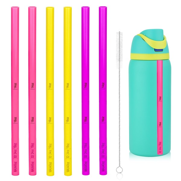 6pcs Straw Replacements for Owala FreeSip 24oz 32oz, Reusable Straw