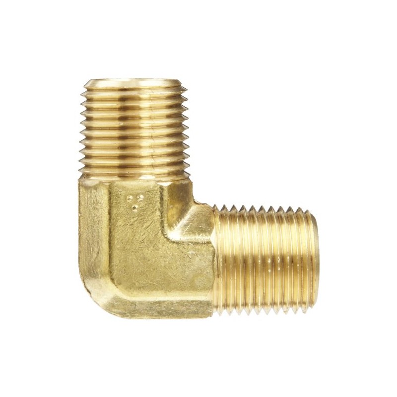 Anderson Metals 06230-08 Brass Pipe Fitting, 90 Degree Forged Elbow,