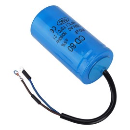 Motor Operating Capacitor, CD60 250V AC 200uF 50/60Hz Microfarad Capacitor with Cable for Motor Air Compressor