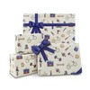 Fathers Day Gift Wrap Wrapping Paper with Ribbon and Stickers,