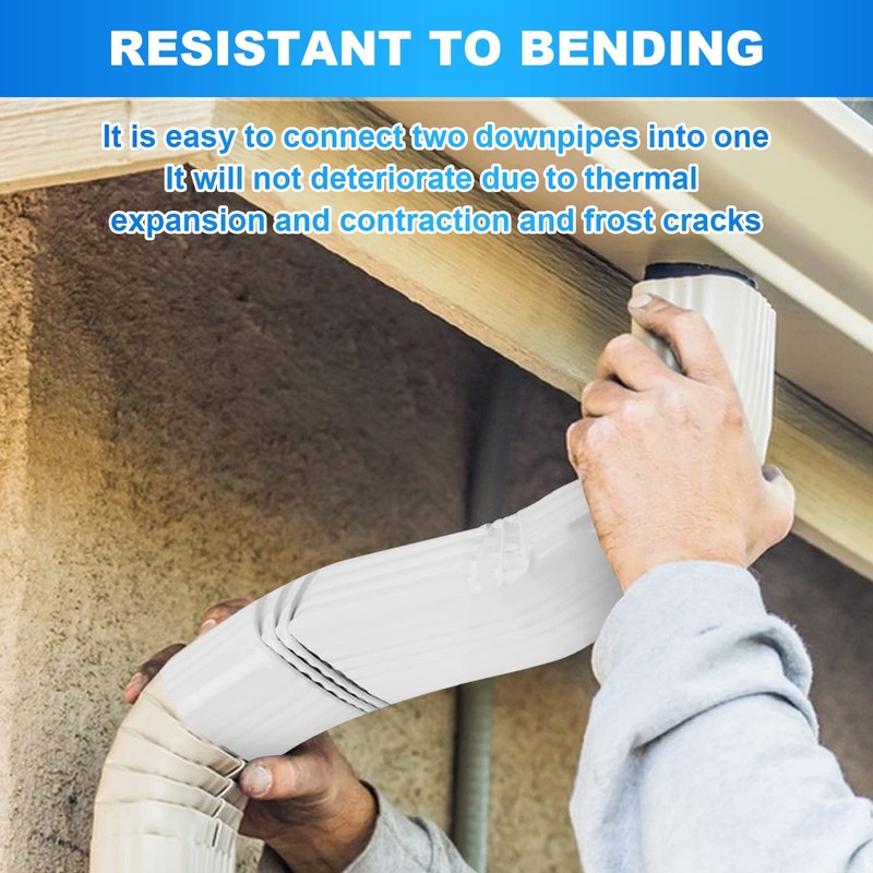 Gutter Downspout Leader Style A Elbow (Offset= 3) 3”x4” White