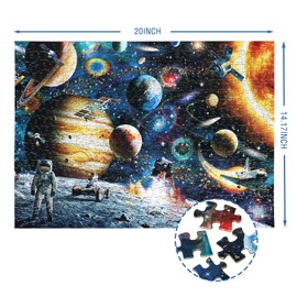Diiopoty Puzzles for Adults Jigsaw 500 Piece Space Traveler Solar System Exploration Galaxy Outer Astronaut for Family Fun Games Challenging Puzzle 20" x 14.5"