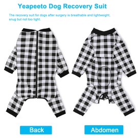 Dog Recovery Suit Full-Zipper After Post-Surgery Large Medium Dogs, Dog Bodysuit for Prevent Licking& Chewing Wounds Onesies Cone Alternative (Black, 5X-Large)