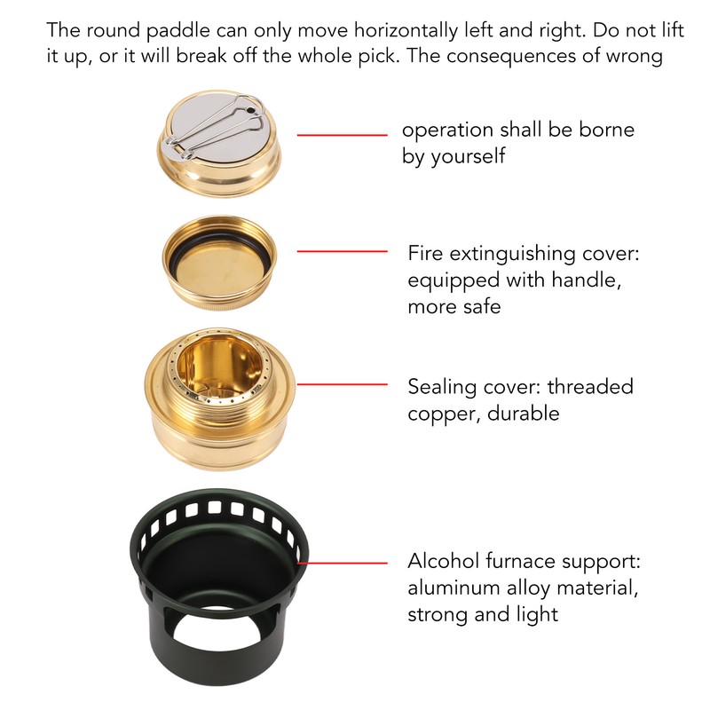 Spirit Burner Copper Windproof Portable Aluminium Alloy Alcohol Backpacking Stove