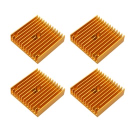 Jopto 4Pcs 3D Printer Accessories 40mm Heatsink Gold Aluminum 40x40x11mm Cooler Heat Sink for Cooling 3D Printers Makerbot MK7/MK8, TEC1-12706 Thermoelectric Peltier Cooler