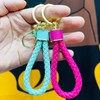 Creative microfiber high-grade braided rope keychain couple key chain female