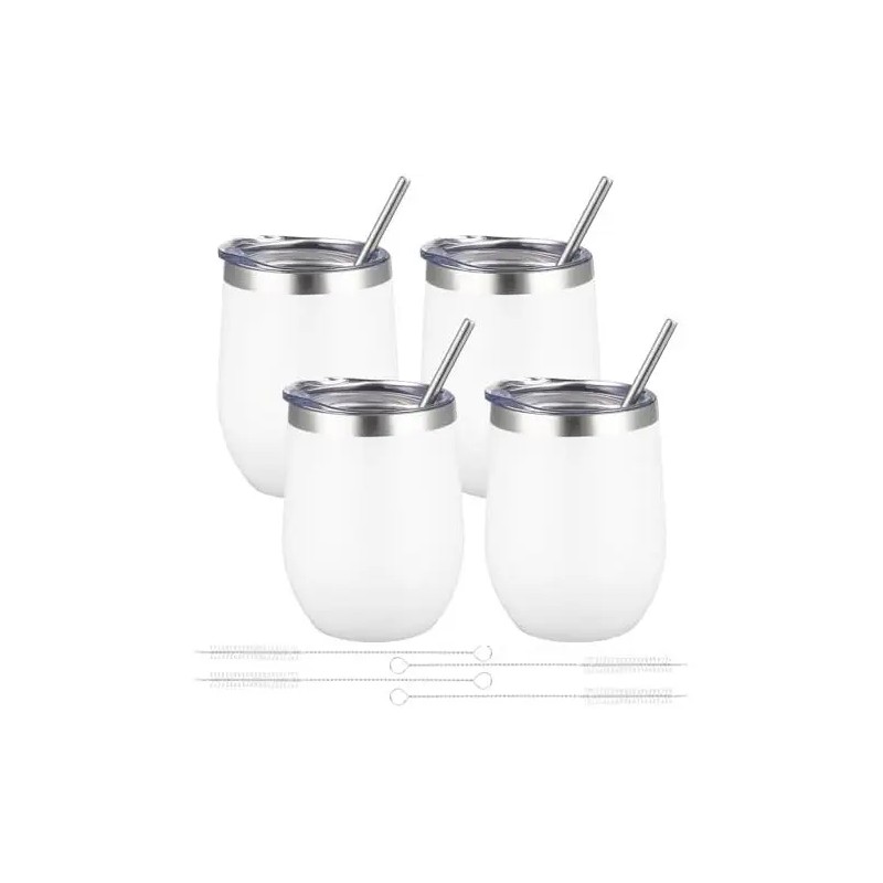 12 oz Double Wall Insulated Stainless Steel Wine Tumblers Blanks