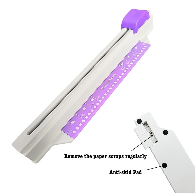 30 Hole Punch Binding Machine, Hand Push Loose Leaf Hole