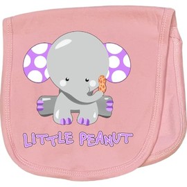 inktastic Little Peanut- Cute Baby Elephant Baby Burp Cloth Pink 29bba