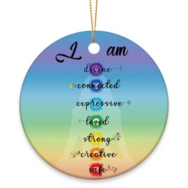 Yaomiao Yoga Christmas Ornament Buddha Christmas Tree Ornament Chakras Meditation Decor Xmas Hanging Decor Zen Meditation Decor Yoga Lovers Pendant Yoga Gift for Yoga Instructor Teacher Yogi