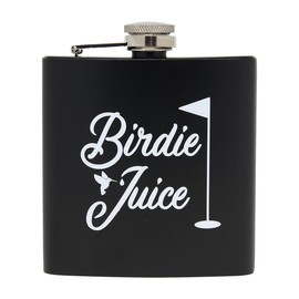 Funky Junque Stainless Steel Flask - Birdie Juice (Black)