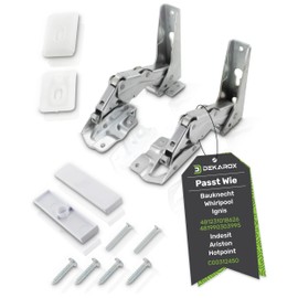 DEKAROX Hettich Door Hinge Set Top and Bottom for Whirlpool Bauknecht Ignis 481231018626 481990303995 Hettich for Fridge Freezer