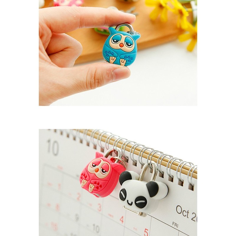 4pcs Mini Padlock Security Lock with Key Cute Cartoon Doll