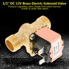 Solenoid Valve for water, 1/2" DC 12V Normally Closed Brass