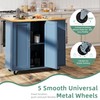 Shintenchi Rolling Kitchen Island Cart with Folding Drop Leaf Breakfast
