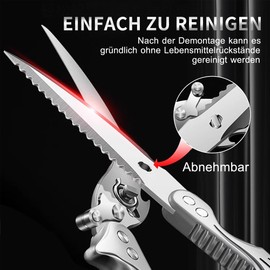 Plys Kitchen Scissors Household Scissors Stainless Steel Poultry Scissors: Silver All-Purpose Scissors Sharp Cooking Scissors for Kitchen Chicken Poultry Fish Meat Herbs