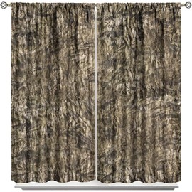 Camo Blackout Curtains,Forest Camouflage Print Pattern Rod Pocket Window Door Drapes for Living Room Bedroom Decor W42xL45in