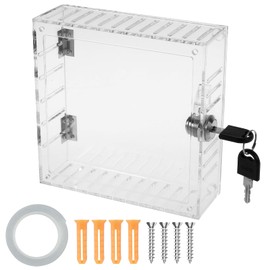 ZLHETWT Thermostat Box Clear Thermostat Cover, Acrylic Thermostat Guard with 2 Keys Easy to Install Heavy-Duty Thermostat Box for Most Thermostat 19.3x12x6.2 cm/15x15x5cm (style B)