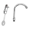 Foot Pedal Faucet Set Stainless Steel Hands Free Silver Touchless