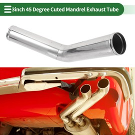 Motoforti 76mm / 3" OD T304 Stainless Steel 45 Degree Mandrel Exhaust Tube with Bead Roll DIY Custom Car Modified Exhaust Pipe Tubing Piping 11.81" Length Silver Tone