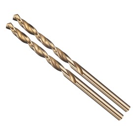 METALLIXITY Drill Bit (7/64") 2Pcs, 4241 High-Speed Steel Straight Shank Gold Finish 118° for Wood Plastic Iron Copper Aluminum Low Soft Metal