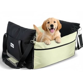 Wagjoy Dog Carseat for Small Dogs – Harness-Compatible Pet Travel Accessory, Portable Travel Bed & Pet Car Carrier Bag, Easy Install, Washable Dog Booster Seat for Small Dogs