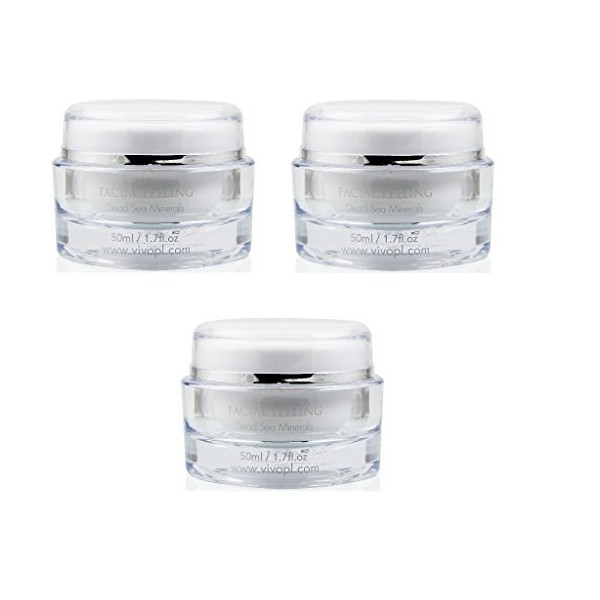 Vivo Per Lei Facial Peeling Gel - Face Peel Containing Dead Sea Minerals and Nut Shell Powder - Face Scrub For Flawless Skin - Get Your Mojo Skin with this Face Peeling Gel (Pack of 3)