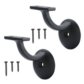 HOME MASTER HARDWARE Hand Rail Stair Brackets, Heavy Duty Stainless Steel Stair Support for Stairways Home or Office Staircase Handrail, 2 Pack