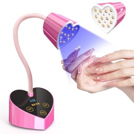 BETE Mini UV Nail Lamp Flash Cure Gel Nail Polish, 360° Foldable Gooseneck UV LED Nail Lamp with Smart Sensor, USB Portable Cordless 30W Rechargeable Nail Dryer with 3 Timers for Salon Home DIY