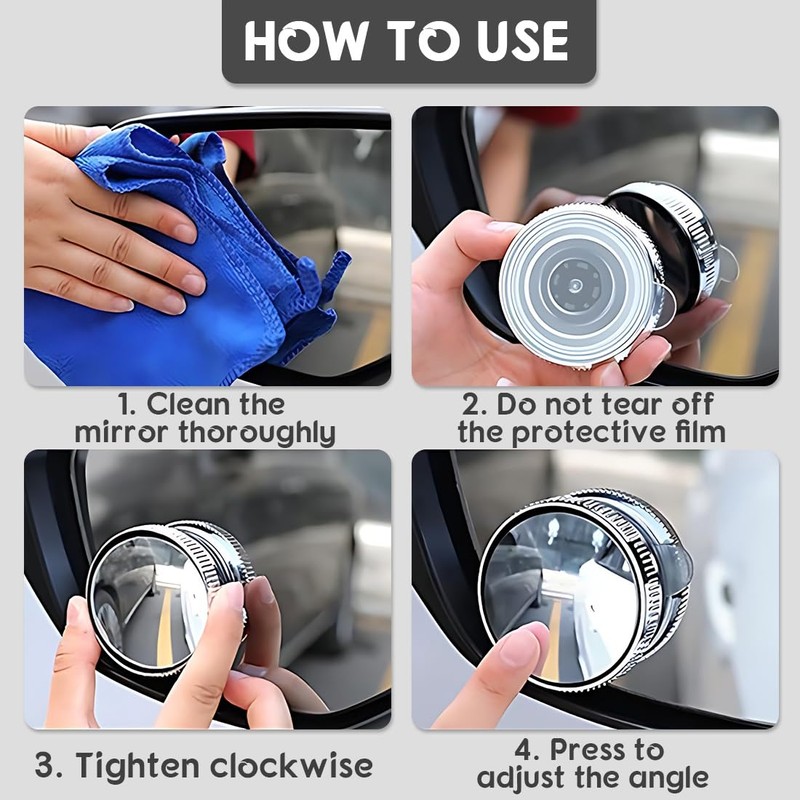 JUGUTA 2 Stück Toter Winkel Spiegel Auto, Auto Toter Winkelspiegel