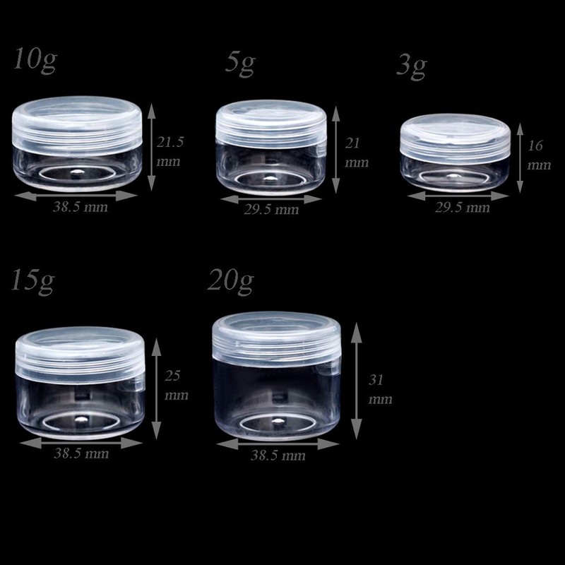 ZEJIA 10pcs Small Travel Containers, Clear Sample Containers with Screw