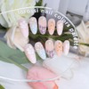24Pcs 3D Flower Press on Nails Medium Almond Fake Nails