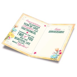 Prime Greetings Daughter Anniversary Card, Made in America, Eco-Friendly, Thick Card Stock with Premium Envelope 5in x 7.75in, Packaged in Protective Mailer
