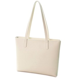 yumemono Women's Tote Bag, Business Bag, Compatible with A4 Size, Leather, Recruit Bag, Job Hunting Bag, On and Off, Bag, Thin, white (off-white)