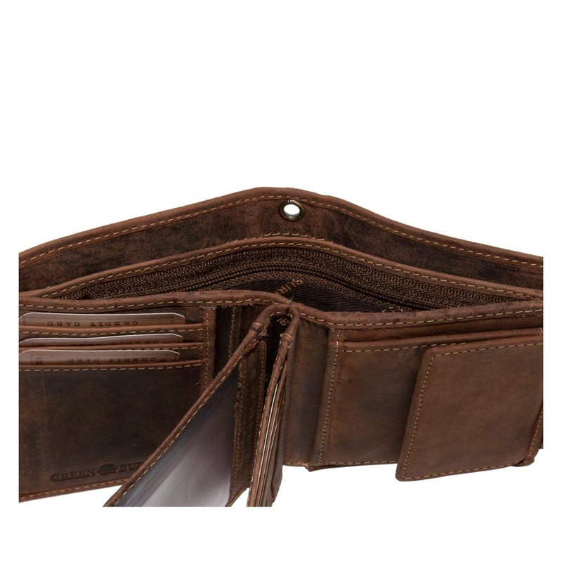 Green Burry 1796A Skull Wallet Colour: Saddle Brown 25, Saddle