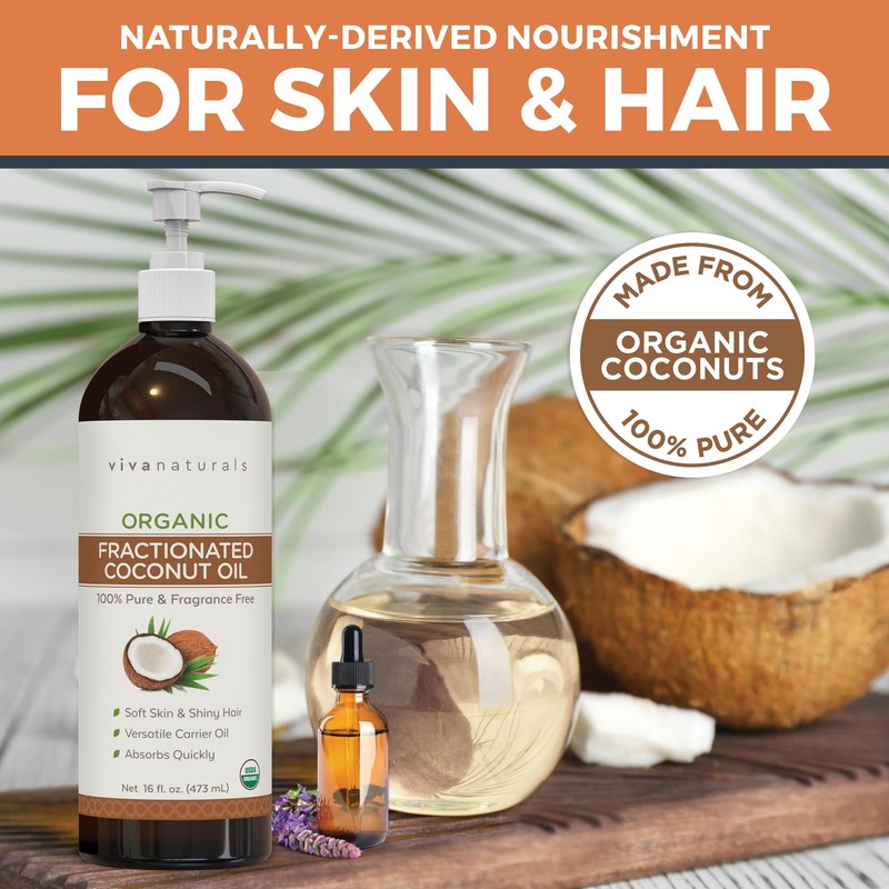 Viva Naturals Organic Fractionated Coconut Oil - Skin & Hair