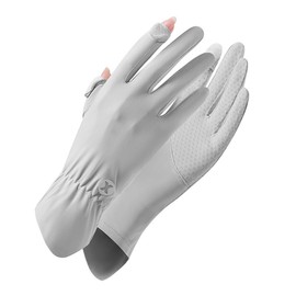 SUJAYU Ultra Thin Full Finger UV Protection Gloves Driving Gloves Women, Breathable UV Gloves Sun Gloves Sun Protection Gloves, UV Light Gloves Women Cycling Gloves for Women (Grey)