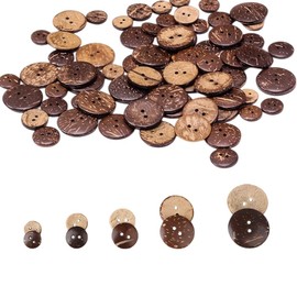 Niaciswe Coconut Buttons Pack of 200 Wooden Buttons Round Buttons Natural Coconut Shell Buttons with 2 Holes Coconut Buttons Wooden Sewing Buttons Wooden Button for DIY Sewing Clothing Gift Decoration