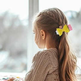 Glitter pencil hair clips,back to school gift for teens toddler girls kids,cute pencil hairpins alligator barrettes (back shool C)