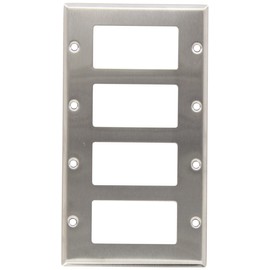 Morris 83140 430 Wall Plate, Decorative GFCI, 4 Gang, Stainless Steel