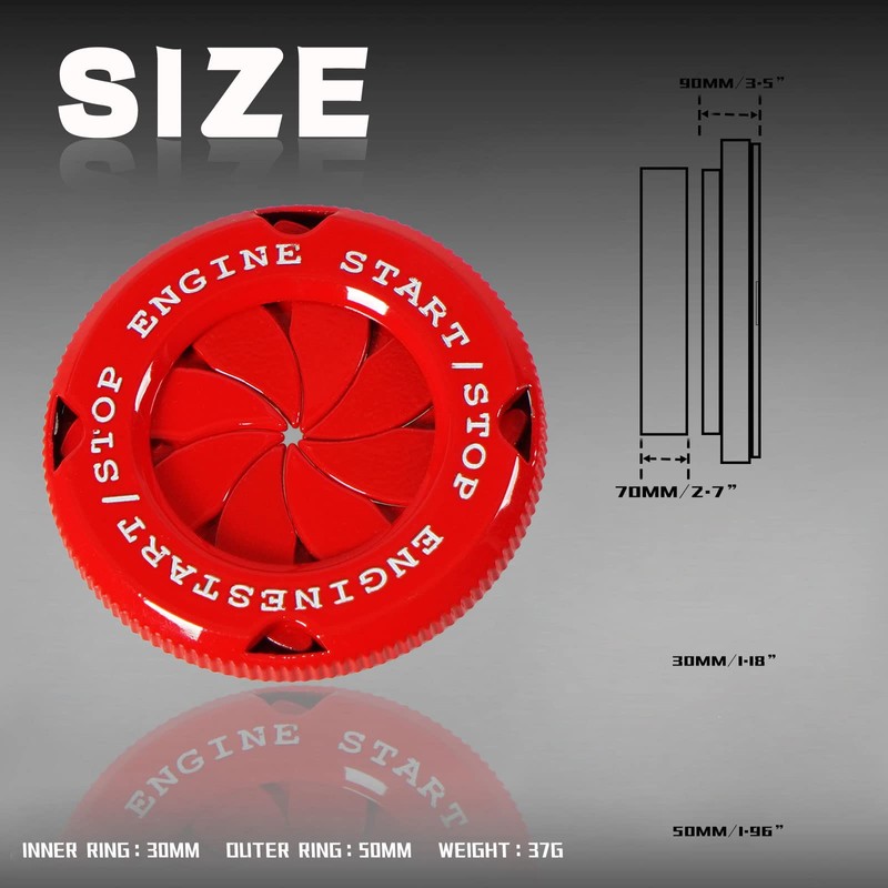 YIUIY Car Push Start Stop Button Cover, Rotary Push Start