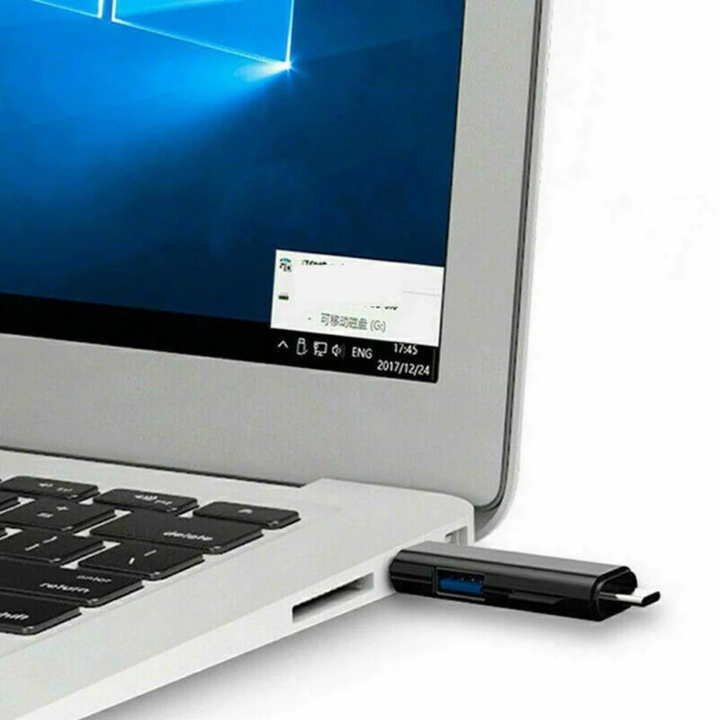 SD Card Reader, Dual Connector USB C Card Reader USB