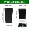 Smart Planter 22 Inch Black Square Faux Rattan Automatic Watering