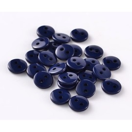 50 Premium Resin Buttons 11.5 mm (1.15 cm) Prussian Blue Round Two Hole Buttons 1 mm Each Hole - 2-Hole Buttons Resin Button for Sewing, Sewing, Crafting, Jackets, Coat Buttons, Dark Blue