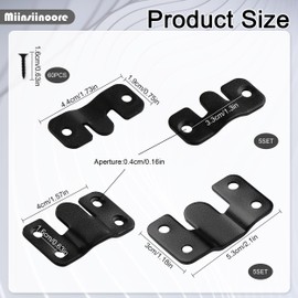 10 Pairs/20 Pcs Flush Mount Bracket, Stainless Steel Interlock Hanging Buckle Photo Frame Hook, Heavy Duty Picture Hangers Wall Mounting Brackets for Furniture Connector