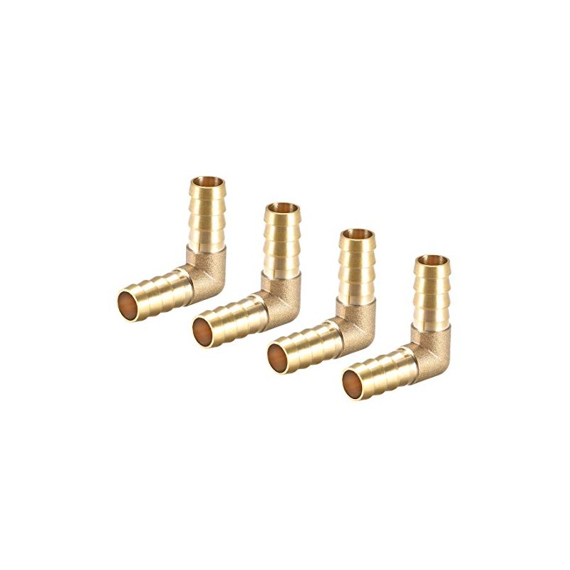 sourcing map 12mm Barb Brass Hose Fitting 90 Degree Elbow