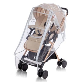 Universal Rain Cover for Pushchair, Clear EVA Foldable Pram Rain Cover with Window Winter Cover Stroller Accessories Protect from Sun Dust Snow (White Transparent)