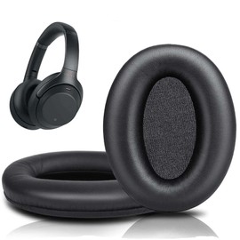 Replacement 1000XM3 Earpads for WH-1000XM3(WH1000XM3) Over-Ear Headphones,Compatitable with WH-1000XM3 Noise Cancelling Headset Luxury Soft Leather Memory Foam, Black