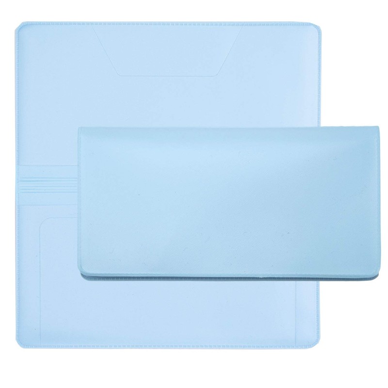 Baby Blue Vinyl Checkbook Cover, Top Tear Personal Vinyl Checkbook