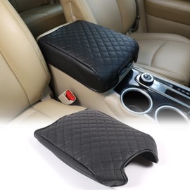 Center Console Armrest Cover Compatible with Nissan Pathfinder 2013-2020/ Infiniti QX60 JX35, Car Armrest Seat Box Cover Protector, Center Console Armrest Cushion Cover Accessories (leather)